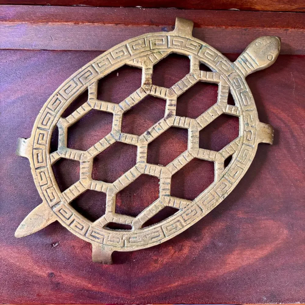 Vintage Brass Turtle Trivet by C.B.K. Ltd - 10